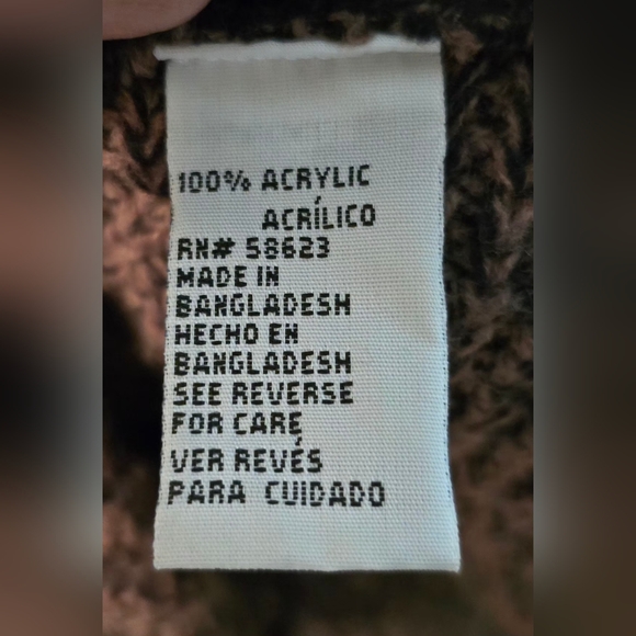 Effeci Black and Brown Open Cardigan Sweater L - Picture 4 of 4